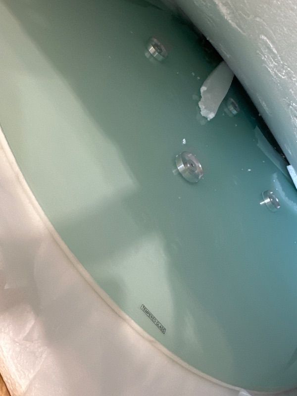 Photo 1 of *** PARTIAL SET - PARTS ONLY - BOX 1 OF 3 ONLY *** Meridian Furniture 929-T Holly Collection Modern | Contemporary Counter Height Table,10MM Thick Glass with Marble Veneer, 36" Round Faux Marble, Rich White Base, 36" W x 36" D x 36" H, White