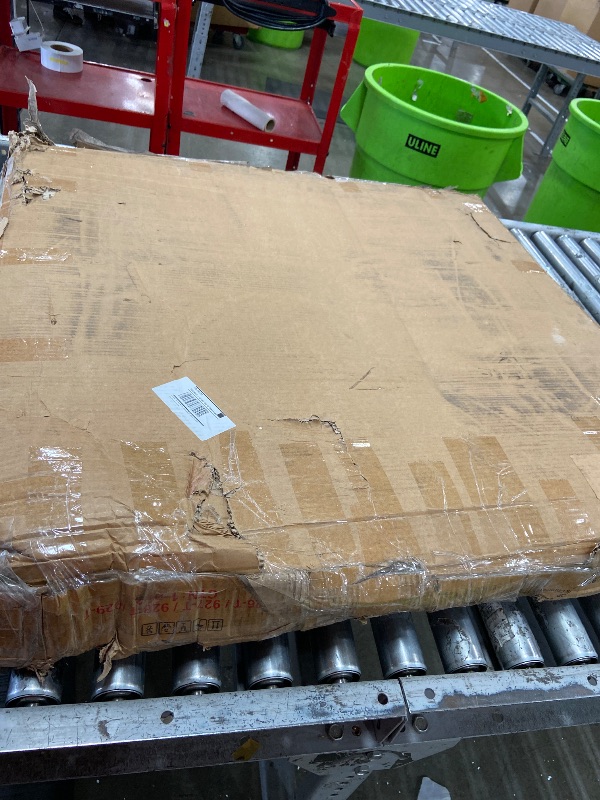 Photo 1 of *** PARTIAL SET - PARTS ONLY - BOX 1 OF 3 ONLY *** Meridian Furniture 929-T Holly Collection Modern | Contemporary Counter Height Table,10MM Thick Glass with Marble Veneer, 36" Round Faux Marble, Rich White Base, 36" W x 36" D x 36" H, White