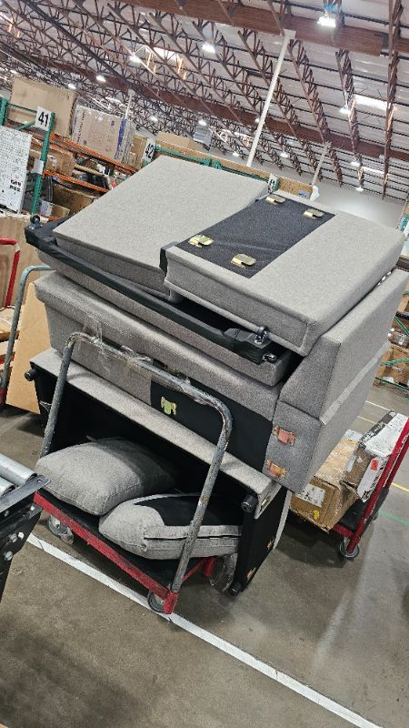 Photo 1 of ***BOX 1 OF 2 ONLY***Lexicon Mid Century Modern Sectional Sleeper Sofa Bed Couch with Storage Chaise, Sectional Sofa Pull Out Couch Bed, Sectional Couch Lounge Sofa for Living Room Apartment, Left Side Chaise, Gray