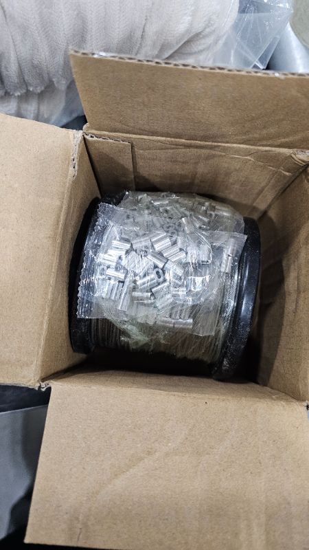 Photo 1 of 1/16 Wire Rope, 304 Stainless Steel Cable, Aircraft Cable, Steel Wire, 328FT with 150Pcs Crimping Sleeves, Clothes Line Wires, Trellis Wire, 7x7 368lbs Breaking Strength