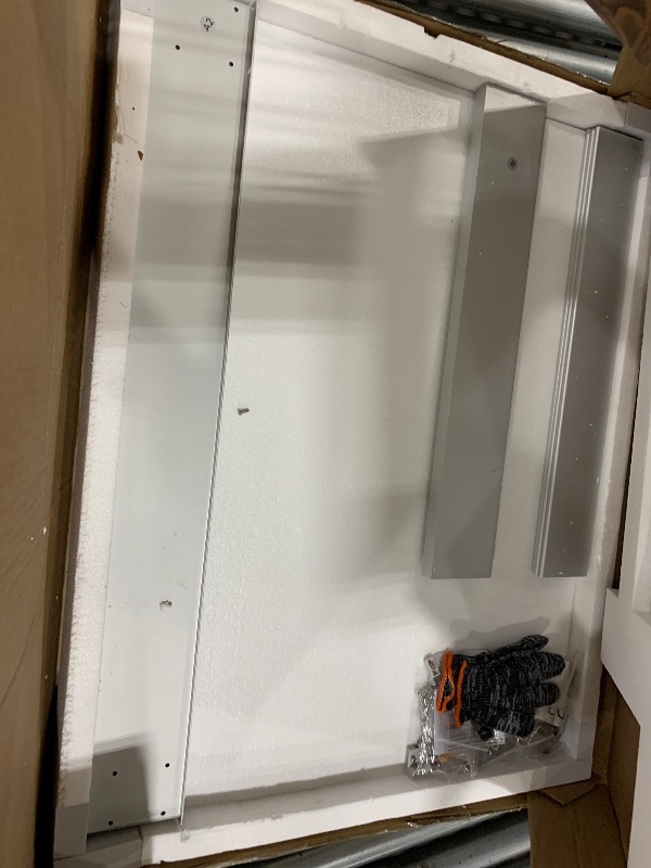 Photo 1 of ******************Back panel is cracked***************
TokeShimi 24x32 Mirrored Medicine Cabinet Recessed or Wall Mount, Aluminum Tempered Silver Bathroom Medicine Cabinet with Mirror with Stepless Adjustable Storage Metal for Modern Farmhouse