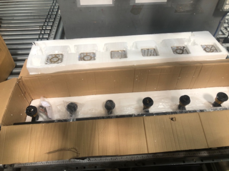 Photo 1 of (PARTIAL SET) (UNTESTED) HUOKU 6-Lights Crystal Bathroom Vanity Light Black Gold Modern Bathroom Lighting Fixtures Over Mirror, Wall Light Fixtures