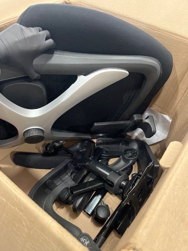 Photo 1 of **missing pieces** Ergalithic Ergonomic Office Chair - X-Shaped Computer Desk Chair Comfy, Gaming Chair, Office Chair with Lumbar Support, Mesh Office Chairs with Headrests, Desk Chair for Long Hours (Black Silver)