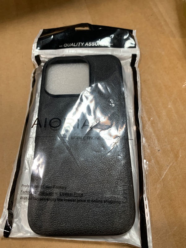 Photo 1 of AIORIA for iPhone 16 Pro Case Premium PU Leather Cover Retro Design Full Protective Phone Case for iPhone 16 Pro (Black, for iPhone 16 Pro)