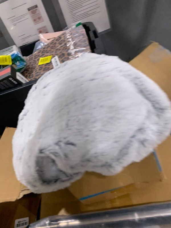 Photo 1 of LapEasy Bean Bag Chair Cover(Cover Only,No Filler),Oversized Round Soft Fluffy PV Velvet Washable Lazy Sofa Bed Cover, Living Room Bedroom Furniture Outside Cover(Snow Grey)