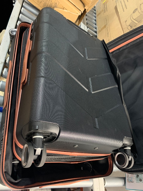 Photo 1 of ***MISSING 3 WHEELS***TILYMOL Luggage Sets 3 Piece with Spinner Wheel, Hardside Suitcase Set with TSA Lock, Expandable Lightweight Travel Luggage for Men and Women, Black