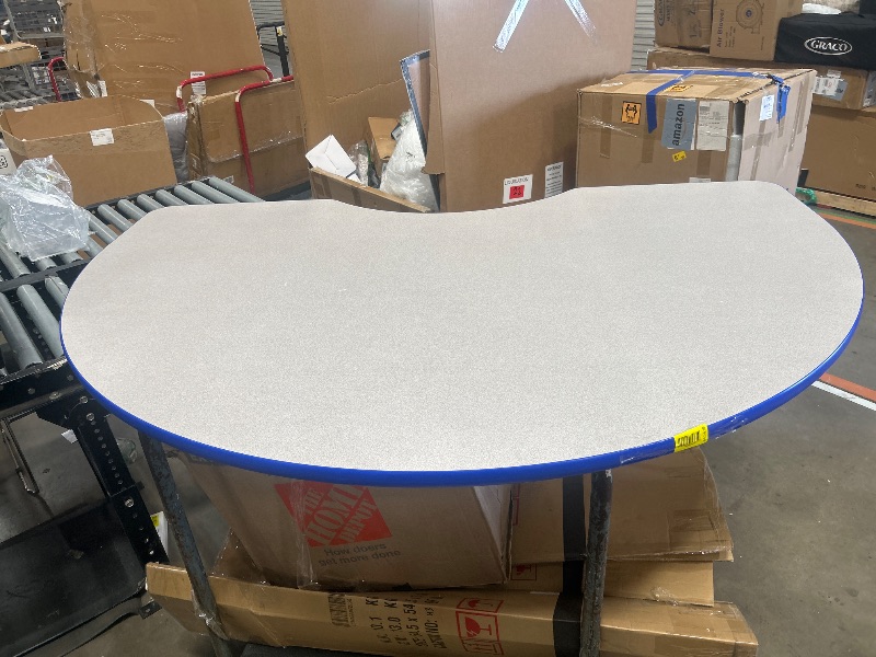 Photo 1 of ** ONLY TABLE TOP ***Norwood Commercial Furniture Adjustable-Height Kidney Activity Table, 72" W x 48" D, NOR-RCEKD72C-GBL