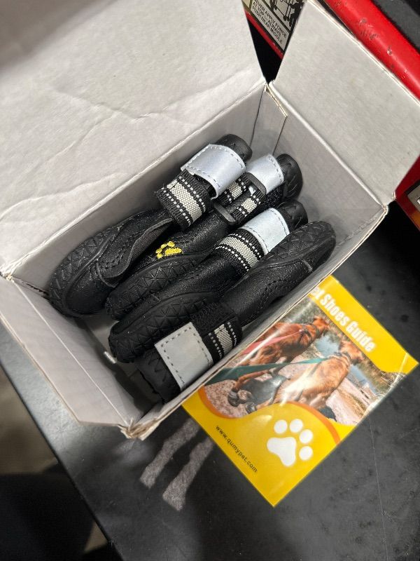 Photo 1 of (SIZE 1) (USED/FAIR) QUMY Dog Shoes for Large Dogs, Medium Dog Boots & Paw Protectors for Winter Snowy Day, Summer Hot Pavement, Water-Resistant in Rainy Weather, Outdoor Walking, Indoor Hardfloors Skid-Resistant Sole, SIZE 1 