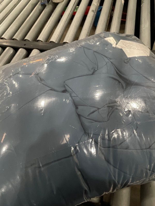 Photo 1 of *USED MISSING ONE SHAM*Litanika Haze Blue Comforter Full Size Set, 3 Pieces Lightweight Solid Bedding Comforter Set, All Season Fluffy Bed Set