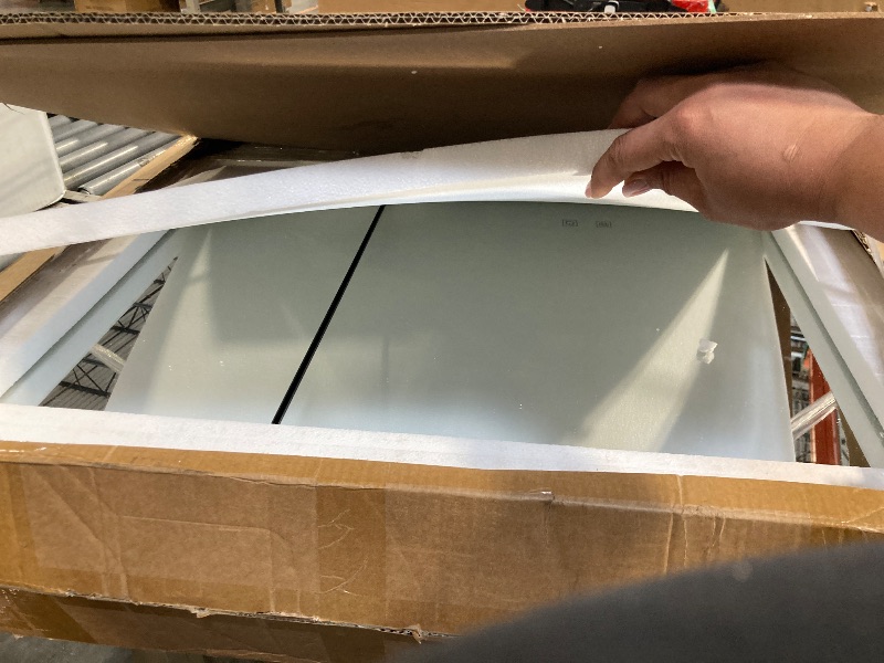 Photo 1 of **UNTESTED**
JBLCC Medicine Cabinet with Light (Full Assembled), 31.5''x23.62'' LED Lighted Bathroom Mirror with Storage, Smart Anti-Fog, Aluminum Wall Mounted or Recessed Medicine Cabinet, Black