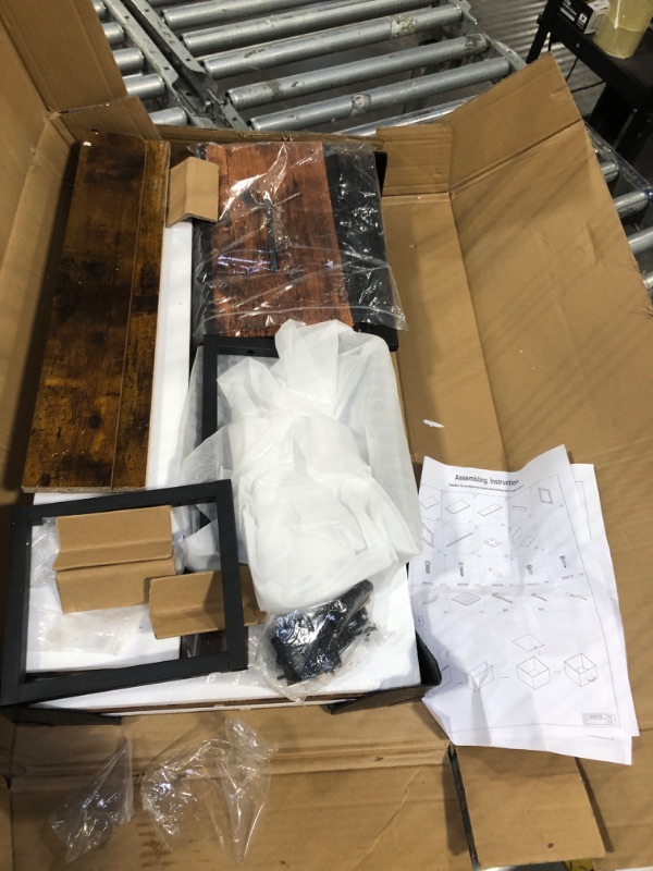 Photo 1 of ***MISSING PARTS*** Unionly 2-Tier Washer Dryer Countertop single with shelf and fabirc drawer,laundry topper with Edge and Non-Slip Pad for Washer Dryer Laundry Hamper Counter Storage Organization (rustic brown, single)