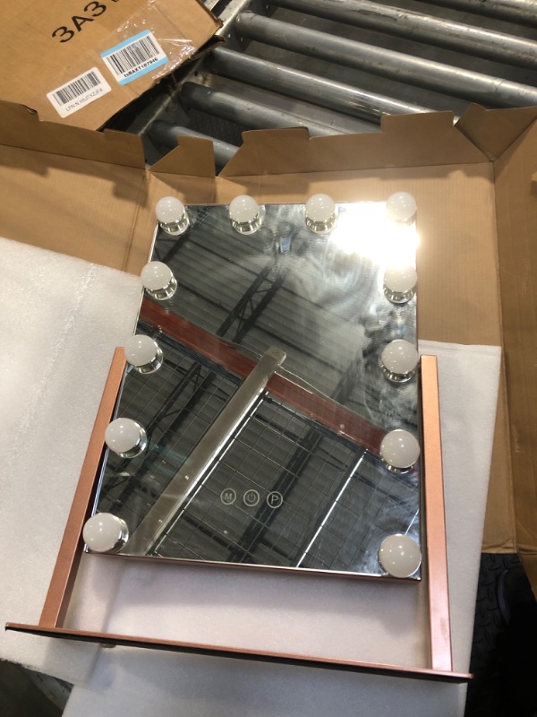 Photo 1 of **** MISSING POWER CORD **** Vanity Mirror with Lights,Lighted Vanity Mirror with 12 Dimmable Bulbs for Dressing Room & Bedroom,3 Color Lighting,Modes Detachable 10x Magnification 360°Ratation
