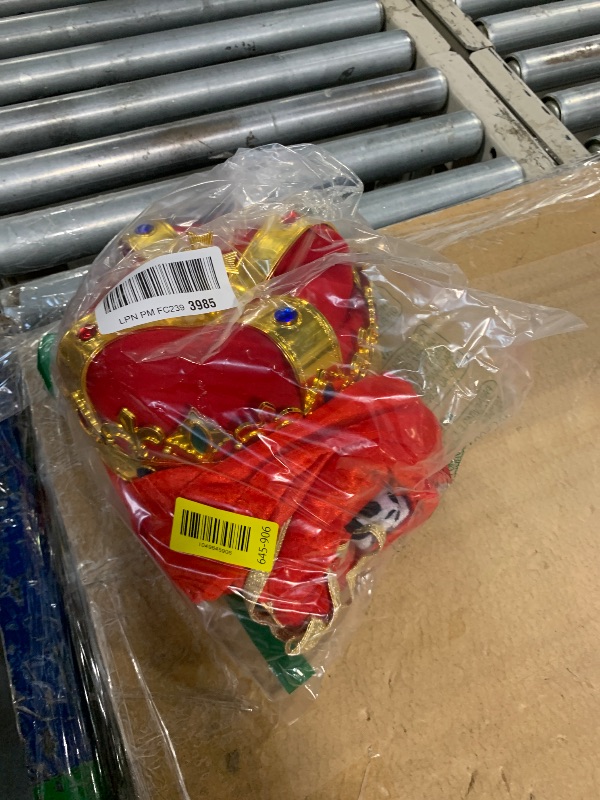 Photo 1 of ***MISSING SCEPTER*** Cindeer 3 Pcs Adult Emperor Cape Costume Set Medieval Robe Cape Regal Crown Scepter for Men Carnival Cosplay(49.2 Inch,Red)