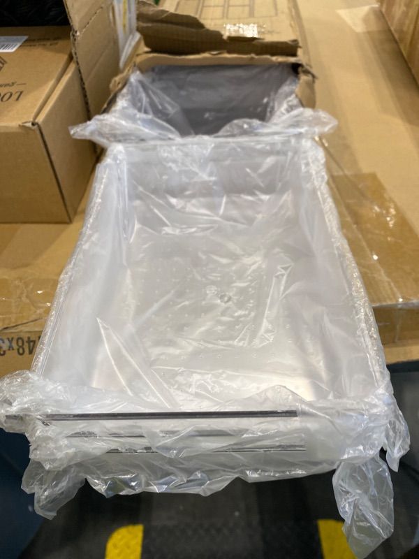 Photo 1 of ***MISSING PIECE*** Criusia 6 Pcs Large Size Clear Drawer Organizer Set, Acrylic Non Slip Non Cracking Kitchen Drawer Storage Tray Divider, Multifunctional Storage for Cosmetics, Bathroom, Tools, Kitchen and Office