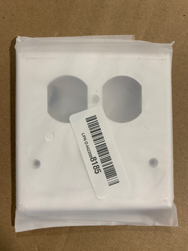 Photo 1 of [2 Pack] BESTTEN 2-Gang Combination Light Switch Wall Plate, 1-Duplex/1-Blank Standard Size, Unbreakable Polycarbonate Receptacle Outlet Cover, White