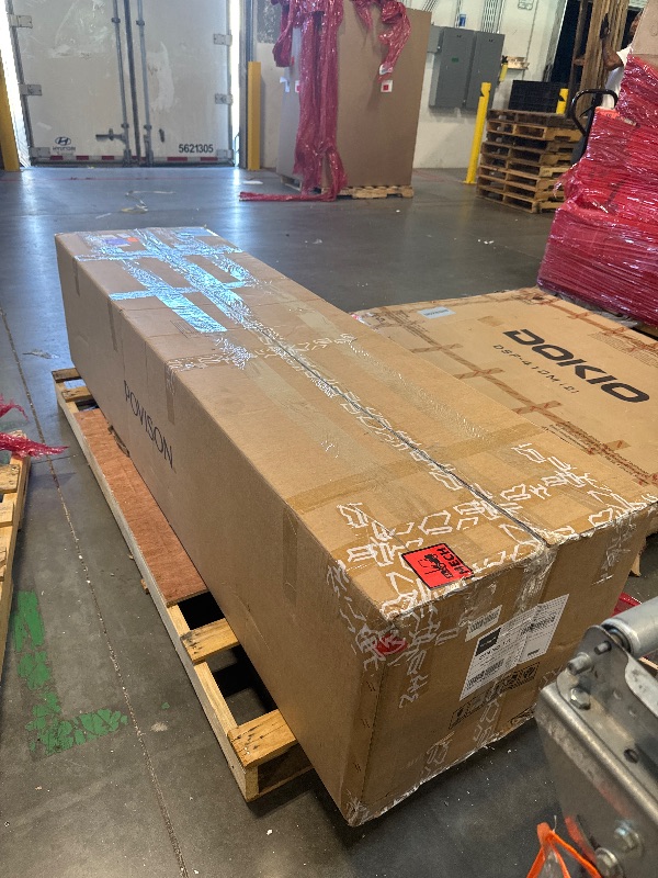 Photo 1 of *******BRAND NEW ITEM********* POVISON Mid-Century Modern TV Stand with Slatted Doors, Fully Assembled 78.74" Wood Media Console, TV Console with Tall-cast Metal Legs, Entertainment Center with Storage for Living Room