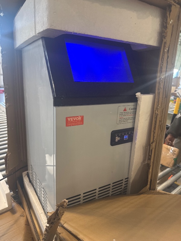 Photo 1 of  *********TURNS ON PERFECTLY******* VEVOR Commercial Ice Maker Machine, 130Lbs/24H with 33Lbs Storage, 45 Cubes per Cycle, Stainless Steel Freestanding & Under Counter Ice Maker with LED Display & Self-Cleaning, for Home Bar Restaurant