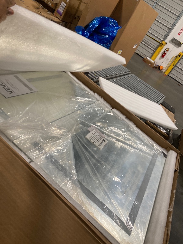 Photo 1 of ** MISSING INSTRUCTIONS. DOES NOT LIGHT UP**
VEVOR Lighted Medicine Cabinet with Mirror, 36 x 30 in Recessed or Wall Mount, 3 Color Dimmable LED Bathroom Medicine Cabinet with HD Mirror, Clock, Adjustable Shelve Storage, Memory Defog Function