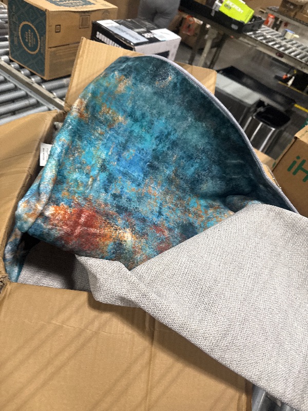 Photo 1 of ***SIMILAR PRODUCT*** Washable Area Rugs 7'x9' Non-Slip Modern Abstract Soft for Living Room Entryway Bedroom Nursery, Print Pattern, Teal Blue Green Orange Rust Red Colorful