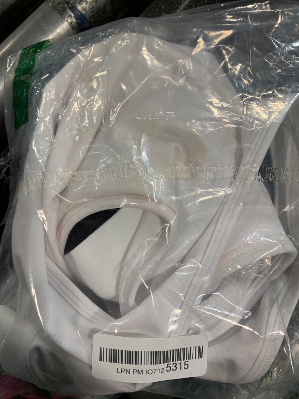 Photo 1 of **-*USED***Hanes Women's Wireless Racerback Moisture-Wicking Stretch Sports Bra with Compression Support, 1, Black/White-2 Pack, Large