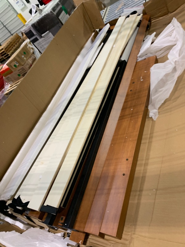 Photo 1 of ** VERY USED/ UNTESTED/ MISSING PARTS *** SLEKVERSA Wooden Platform Bed Frame with Headboard, Queen Size Mattress Foundation with Wooden Slat Support, No Box Spring Needed, Easy Assembly, Light Brown