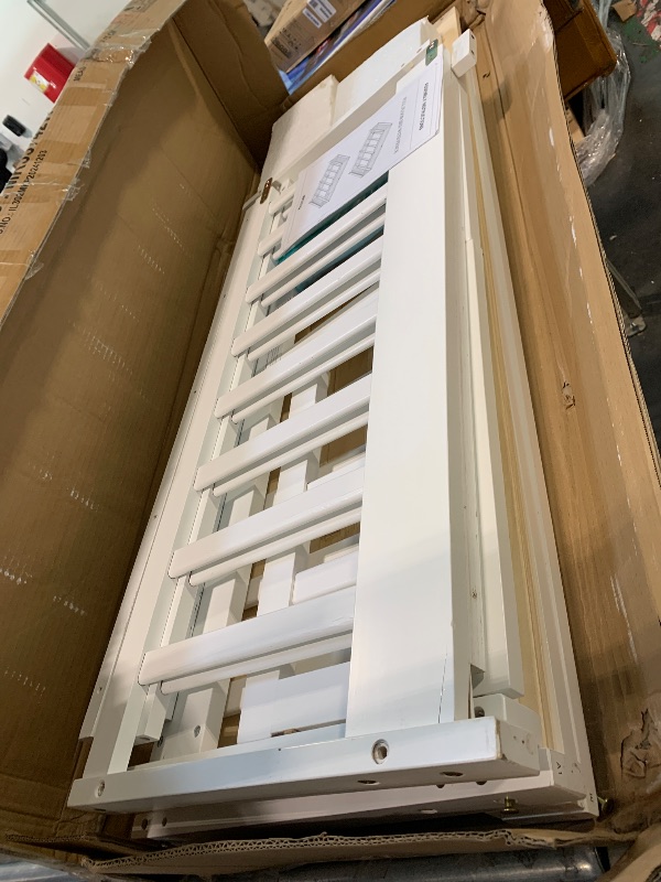 View 4 of **  USED/ UNTESTED *** PVWIIK Full Size Floor Bed with Fence and Door,Rubber Wood Floor Bed w/Safety Guardrails/Near The Ground,Easy to Assemble & No Box Spring Needed, White