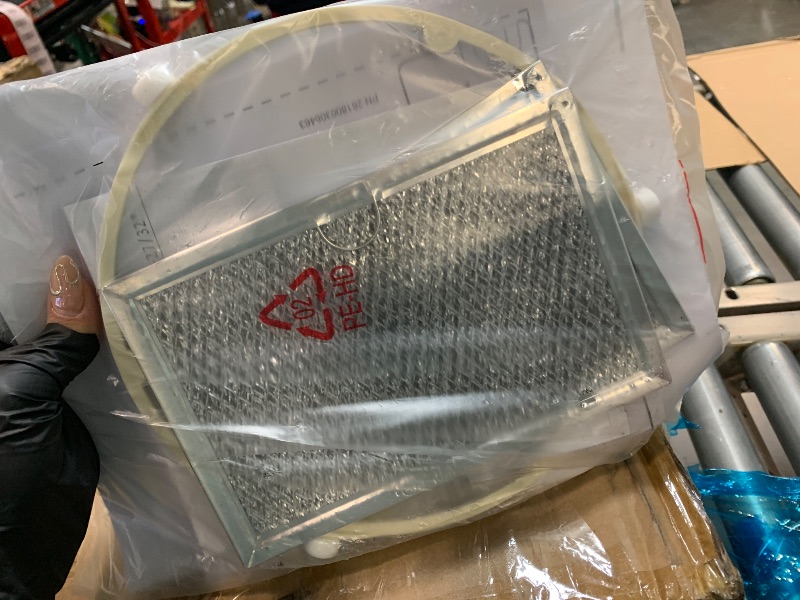 Photo 1 of ** UNTESTED *** BLACK+DECKER Over the Range Microwave Oven with Vent and One-Touch Auto Cooking, 1.7 cu. ft. OTR Over Stove Microwave, Stainless Steel, 1000 Watts, EM044K6CE-SS