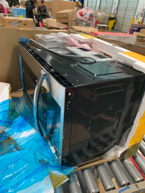 Photo 1 of ** UNTESTED *** BLACK+DECKER Over the Range Microwave Oven with Vent and One-Touch Auto Cooking, 1.7 cu. ft. OTR Over Stove Microwave, Stainless Steel, 1000 Watts, EM044K6CE-SS