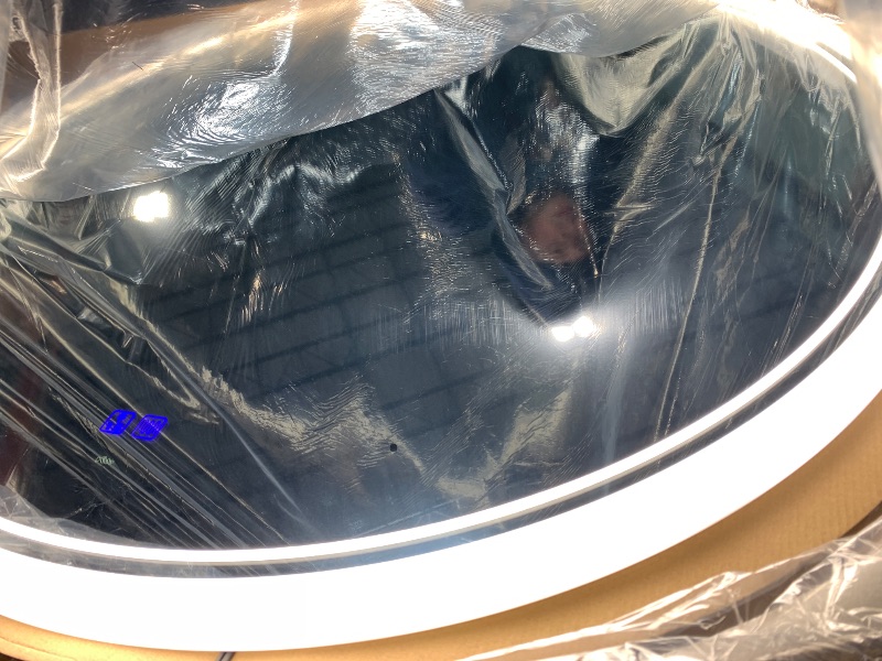 Photo 1 of ** NEW*** KWW Round Mirror Bathroom LED Lighted Mirror, Illuminated Dimmable Anti-Fog Wall-Mounted Makeup Vanity Mirror with Lights (39.5" L x 39.5" W)