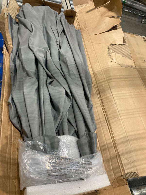 Photo 1 of ** USED** SUPERJARE 13ft Outdoor Patio Umbrella with Solar Lights, Double-sided Deck Pool Umbrella with 1.5 Inch Pole, Fade Resistant Canopy, 12 Sturdy Ribs, for Porch, Market, Backyard, Grey