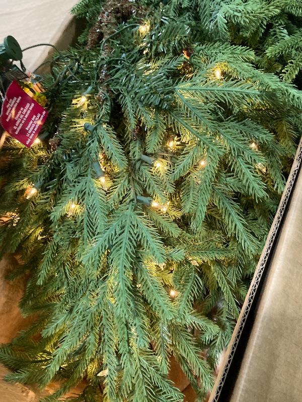 Photo 1 of ** USED ** National Tree Company 7.5 ft Pre-Lit Fraser Grande Artificial Christmas Tree, 1,000 Clear Lights, 3,719 Tips, Includes Stand, Green