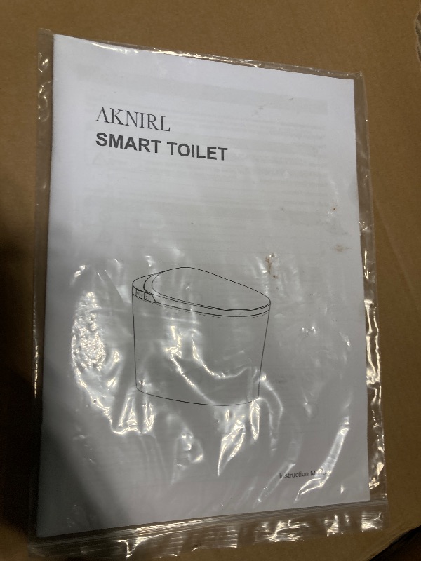 Photo 1 of ** USED DAMAGE MINOR ***** AKNIRL Smart Toilet with Bidet Built-in, Booster Pump Assisted, Powerful Auto Flush, Foot Sensor, Heated Seat, Warm Water, Night Light, Air Dryer, Deodorization, Bidet Toilet for Modern Bathroom