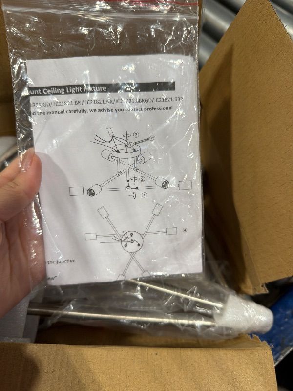 Photo 1 of ****LIGHT BULBS NOT INCLUDED*** Modern Sputnik Chandelier, 6-Light Ceiling Light Fixture, Bedroom Light Fixture, Sputnik Lights Fixture for Living Room, Dining Room, Kitchen, Office, Foyer, Hallway (Brushed Nickel) - E26 Base