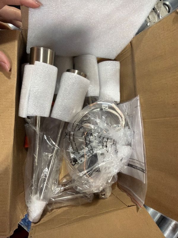 Photo 1 of ****LIGHT BULBS NOT INCLUDED*** Modern Sputnik Chandelier, 6-Light Ceiling Light Fixture, Bedroom Light Fixture, Sputnik Lights Fixture for Living Room, Dining Room, Kitchen, Office, Foyer, Hallway (Brushed Nickel) - E26 Base