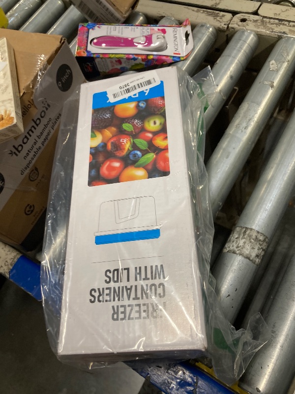 Photo 1 of [32 oz 6 Pack] Food Storage Freezer Containers Clear bottom With blue Twist Top Lids Reusable, Plastic Airtight Meal Prep Containers BPA Free | Stackable | Leakproof | Microwave/Dishwasher Safe