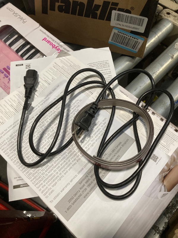 Photo 1 of ** USED** SAMSUNG Jet Bot AI+ Robot Vacuum Cleaner w/ Object Recognition, Intelligent Cleaning, Clean Station, 5-Layer Filter, Touchless Dust Removal for Hardwood Floors, Carpets, VR50T95735W, White