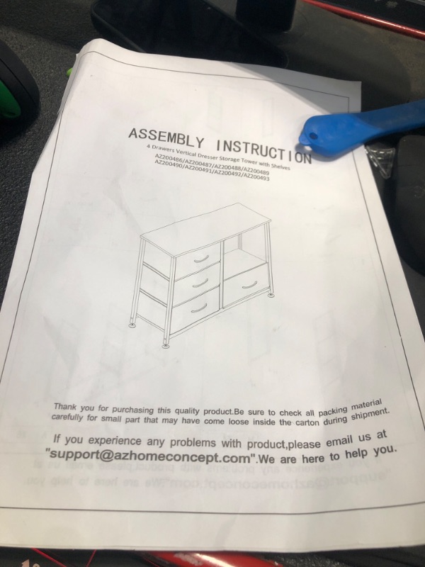 Photo 1 of **MISSING PARTS**
AZL1 Life Concept Rustic Brown Fabric Dresser, 4 Drawer Organizer Unit with 2 Shelves, Storage Chest for Bedroom, Entryway, Hallway, Living Room, Office, Coffee