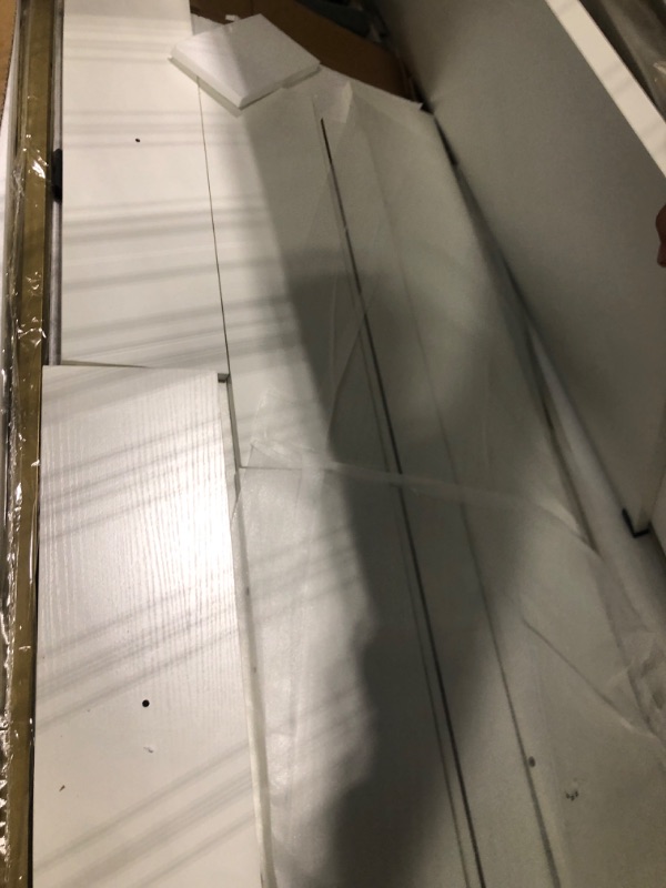 Photo 1 of SUPERJARE Vanity Desk with Drawers, 47 inch Computer Desk, Modern Simple Home Office Desks, Makeup Dressing Table for Bedroom - White and Gold, 7997G