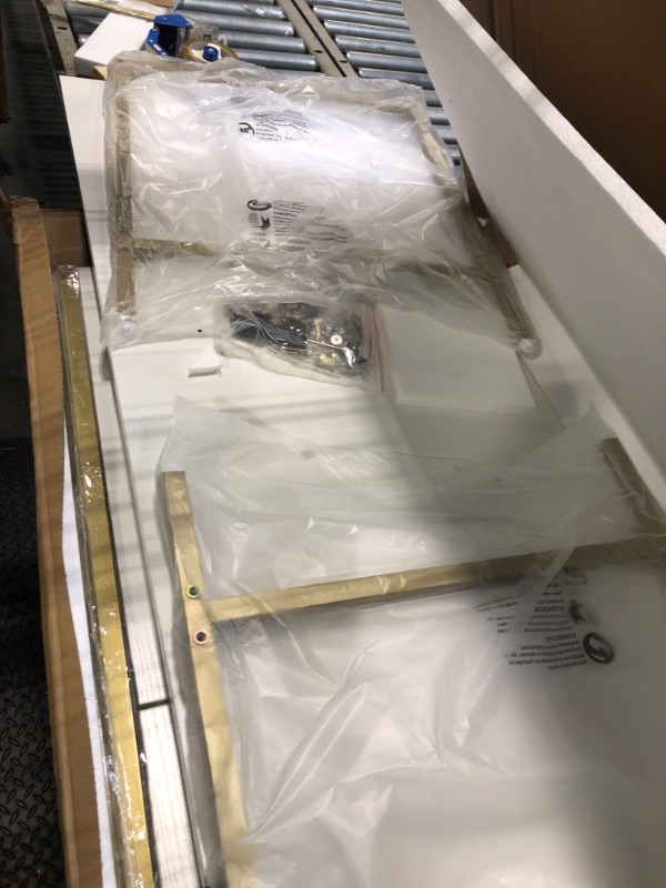 Photo 1 of SUPERJARE Vanity Desk with Drawers, 47 inch Computer Desk, Modern Simple Home Office Desks, Makeup Dressing Table for Bedroom - White and Gold, 7997G