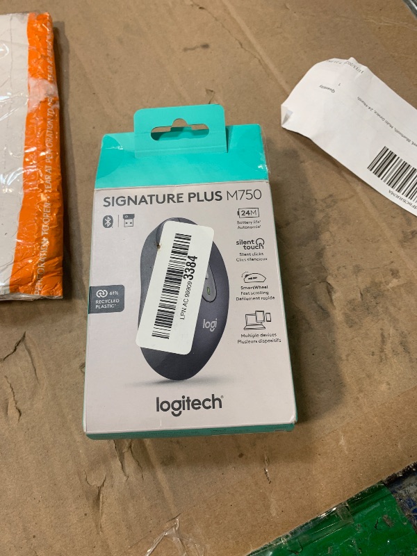 Photo 1 of ***missing reciever*** Logitech Signature Plus M750 Wireless Mouse – for Small to Medium Hands, SmartWheel, Bluetooth, Multi Device, 24-Month Battery, Silent Clicks, Customizable Side Buttons, Contoured Shape - Graphite