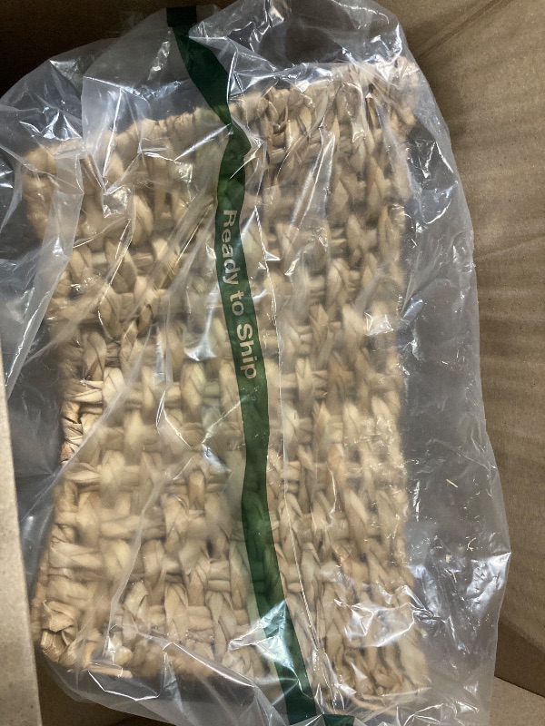 Photo 1 of **2 pieces** missing parts**Rotatingpals 24'' Christmas Tree Collar Rustic Farmhouse Christmas Basket Skirt Natural Seaweed Woven Tree Base Cover for Holiday Decoration