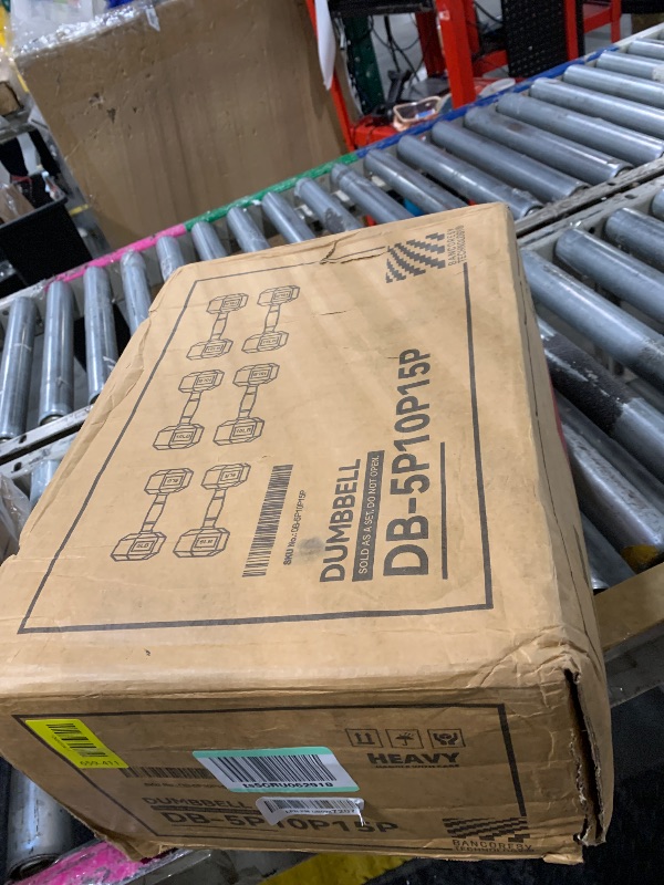 Photo 1 of **2 PCS**Fitvids Hex Dumbbells Rubber Coated Hand Weights Set for Exercises and Fitness, Including 5lb, 10lb, 15lb Pair Set