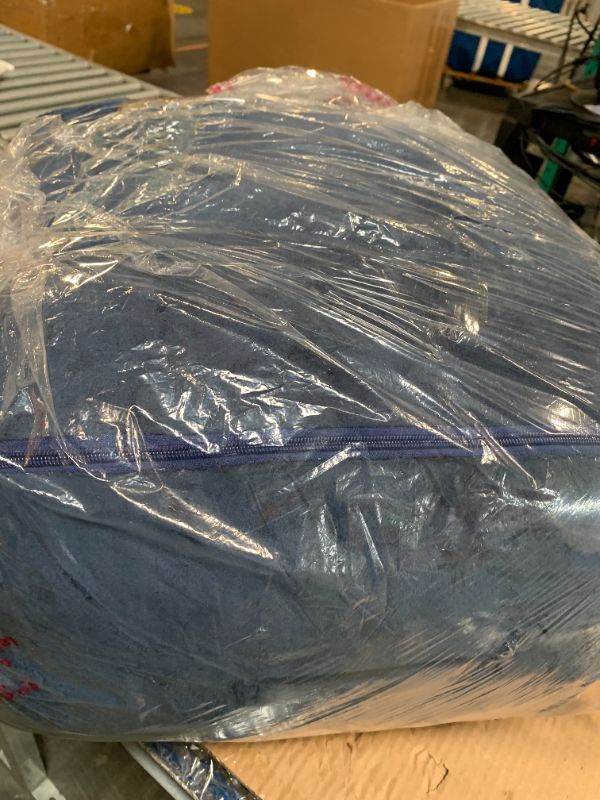 Photo 1 of ** SIMILAR IMAGE***MeMoreCool Square Stuffed Pouf Ottoman Foot Rest, Floor Pouf Foot Stool with Foam Chunk Filling, Soft Stuffed Ottoman Footrest for Living Room, Navy