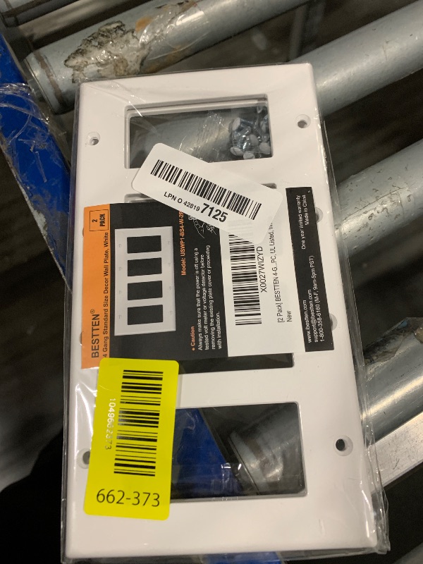 Photo 1 of [2 Pack] BESTTEN 4 Gang Decor Wall Plate, Standard Size Unbreakable Polycarbonate Outlet and Switch Cover, H4.53” x W8.23”, UL Listed, White