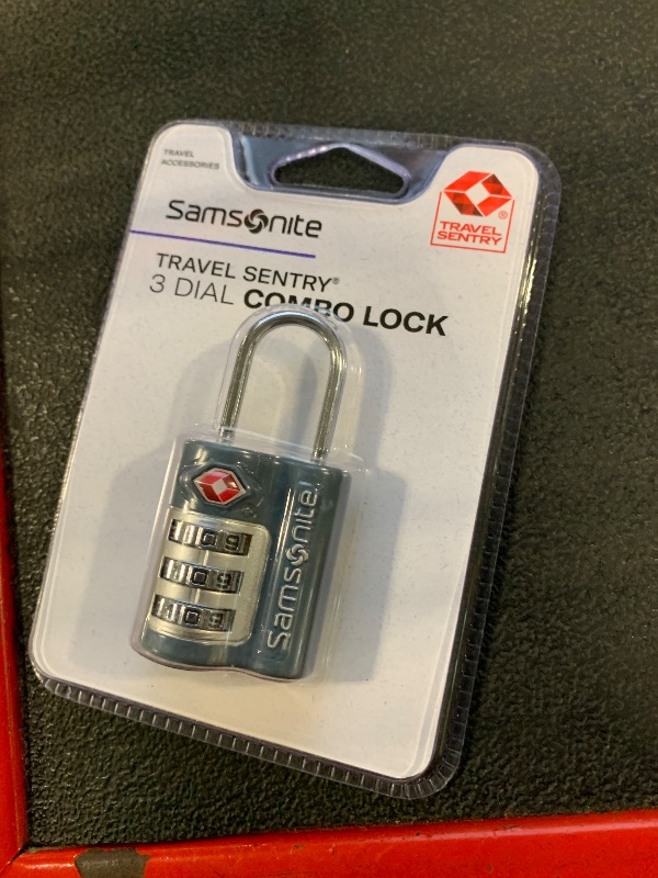 Photo 1 of **FACTORY SEALED** Samsonite 3-Dial Combination Lock, TSA Approved Travel Lock, State Blue
