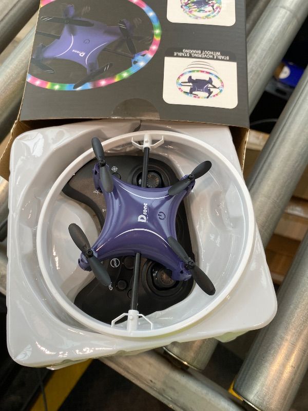 Photo 1 of ***MISSING PIECES*** ***READ CLERK NOTES*** Mini Drone for Kids, Small Beginners Small RC Drone Quadcopter Drones, 2.4G Remote Control Toy with LED Lights, One Key Take Off/Landing, 360° Spinning, 90 Degree Circle Flight Gifts for Boy Girl