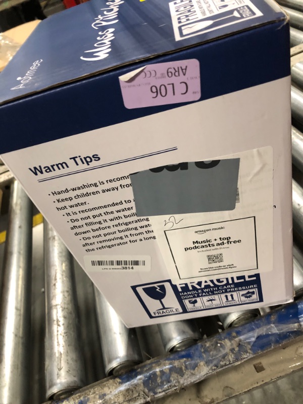 Photo 1 of 1 Gallon 128oz Glass Pitcher, Water Pitcher with Lid and Spout, Glass Carafe for Hot/Cold Drink, Water Jug for Iced Tea, Coffee, Juice, Milk, Beverage (Extra-Wide Mouth)