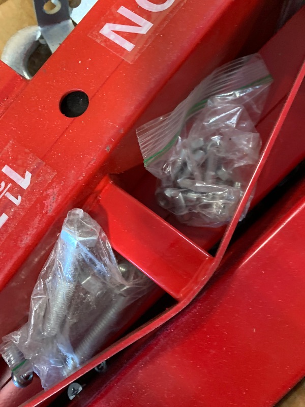 Photo 1 of 2 Ton Hydraulic Engine Hoist with Leveler, 4400 LB Foldable Mobile Cherry Picker with 6 Casters & Adjustable Telescopic Booms, Heavy Duty Engine Crane for Garage, Warehouse, Auto Repair, Red