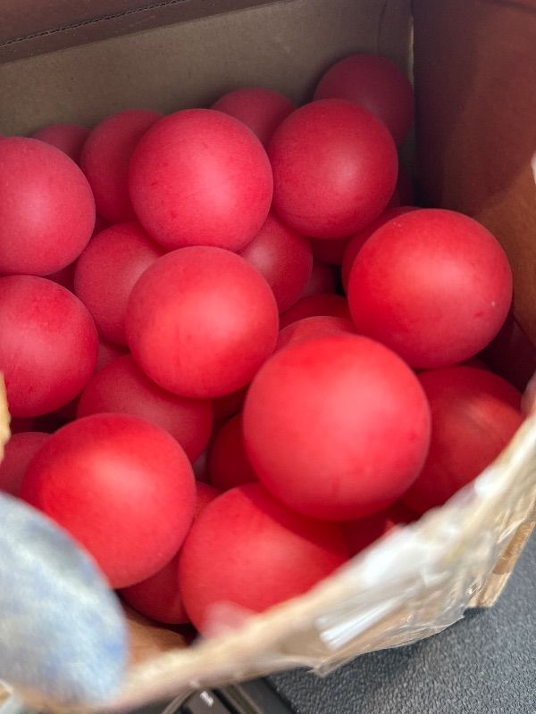 Photo 1 of **UNKNOWN IF MISSING PARTS**
Hanaive 100 Pack Table Tennis Balls Multi Colored 40mm Plastic Balls Bulk Washable Small Game for Carnival Pool Games, Party Decoration Pet Toy(Red)