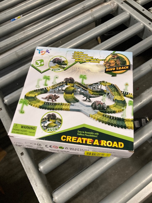 Photo 1 of **SOME TRACK PARTYS ONLY** Dinosaur Toys,Create A Dinosaur World Road Race,Flexible Track Playset and 2 pcs Cool Dinosaur car for 3 4 5 6 Year & Up Old boy Girls Best Gift